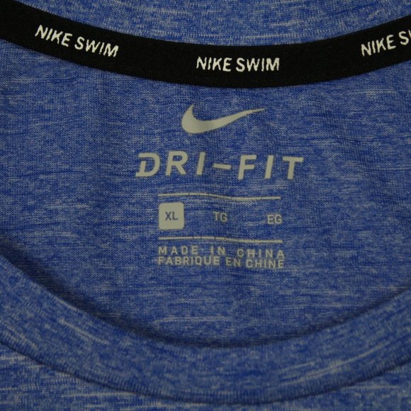 Nike Swim Shirt Mens XL Blue Dri-Fit Polyester Short Sleeve Crewneck Pullover - Picture 5 of 9